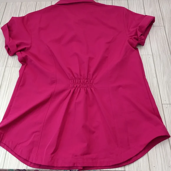 Merrell Core Woven Button Front Collar Top - Picture 6 of 12